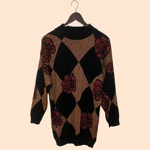 1980's Dana Scott oversized argyle sweater